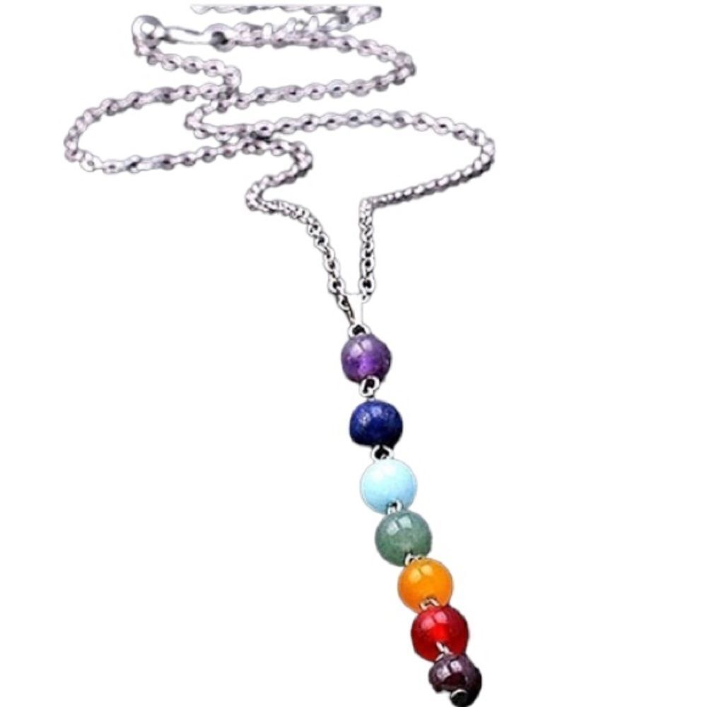 .Yoga Seven Chakra Beads Pendant Necklace